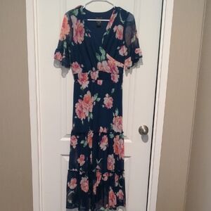 Max Studio Navy Floral Maxi Dress